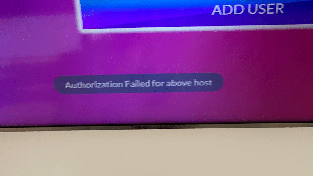 Authorization failed for above host