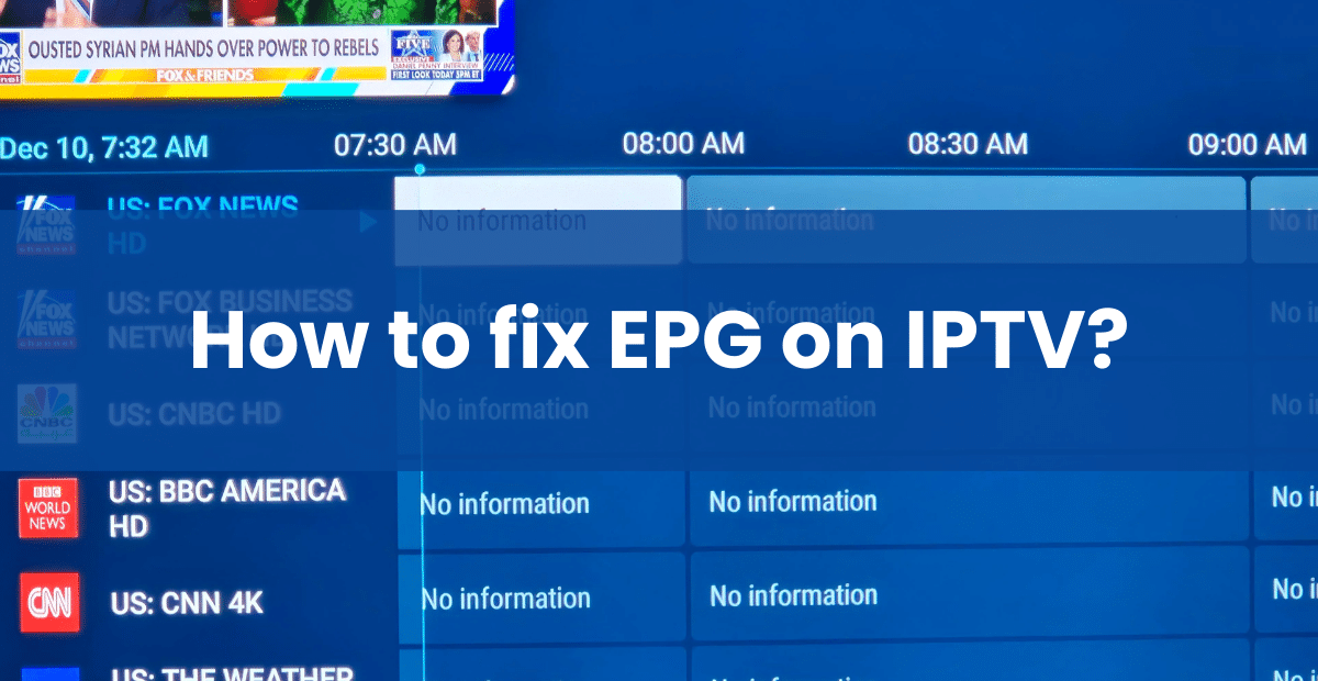 how to fix epg on iptv